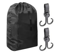 1 sac de voyage pour poussette avec 2 crochets noirs, sac de voyage pour poussette d'avion, sac de voyage portable, adapté à la poussette 114 x 49 x 43 cm