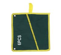 1 sac d'enroulement robuste en toile pour clés à molette et outils, vert, 6 poches