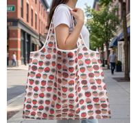 1 sac d'épicerie réutilisable, pliable en polyester pour femme, grand format, robuste, lavable en machine
