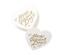 1 sac d'étiquette de Saint-Valentin en forme de cœur de couleur dorée avec lettres romantiques pour emballage cadeau et projets créatifs