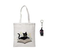 1 Sac en Toile De Chat, 1 Étiquette De Chat, Sac À Provisions De Supermarché, Sac À Bandoulière De Banlieue, Rangement De Voyage, Ornements d'emballage De Boîte, Amoureux des Animaux.