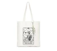1 Sac en Toile Tête De Mort Et 1 Porte-Clés Tête De Mort, Sac À Bandoulière Punk Graffiti, Accessoires Porte-Clés Lumineux, Vêtements Quotidiens Et Match, Déguisement d'halloween.