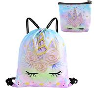 1 Sac Imprimé Coloré Avec Cordon De Serrage,1 Porte-Monnaie,Sac À Dos Réglable Pour Enfants,Sac De Sport Et De Fitness Étanche,Peut Être Utilisé Pour Les Voyages Et Le Campus,Couleur,
