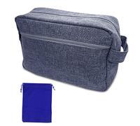 1 Sac Rangement Trousse de Toilette Portable, Imperméable, Cosmétique, Poignée, Voyage (Bleu Marine)