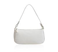 1 sac sous les bras vintage, sac texturé crocodile, sac à bandoulière en cuir PU, mini pochette à main (blanc)
