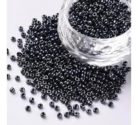 1 Sachet de 1200 perles de mini rocailles couleur bleu marine diamètre 2mm 12/0 - création perles