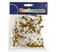 1 SACHET DE CONFETTIS LOVE MARIAGE DORE BLANC FETE MARIAGE