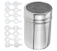 1 salière à farine, sucre, 16 moules à latte, épandeur en acier inoxydable, poivrière, tamis à poudre de café, bouteille d'assaisonnement à mailles fines, convient pour pain, dessert, barbecue,