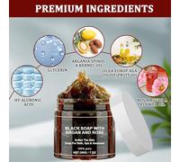 1 Savon Noir Marocain Avec Exfoliant Pour Le Corps Morocco - Savon Noir Naturel Marocain - Lavage Du Corps Adoucissant - Exfoliant Pour Le Corps - Convient À Tous Les Types De Peau