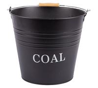 1 seau à charbon en fonte noir de 12 L - Cheminée en métal pour cheminée, bûches, brûleur à bois, seau à cendres - Compagnon de rangement - par Blackspur