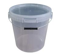 1 seau de 20 litres avec couvercle transparent empilable pour lait, miel ou lait - En plastique avec ouverture alimentaire - Pour aliments - Pour farine, eau