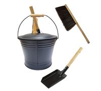 1 seau de rangement de cendres de cheminée de 6 gallons avec kit d'outils de balayage pour l'entretien intérieur et extérieur Accessoires pour l'intérieur et l'extérieur