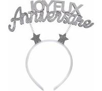 1 Serre-tête joyeux anniversaire argent pailleté REF/7368 argent G