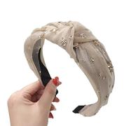 1 serre-tête large pour femme, antidérapant, à paillettes, nœud d'arc, bijou de tête avec paillettes, pour femmes et filles, champagne