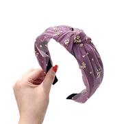 1 serre-tête large pour femme, antidérapant, à paillettes, nœud d'arc, bijou de tête avec paillettes, pour femmes et filles, violet