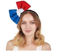 P'TIT CLOWN - 22397 - Serre-Tête Nœud Papillon Bleu Blanc Rouge - Parfait pour supporter la France lors des Célébrations et Événements Sportifs