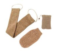 1 Serviette De Bain En Jute Avec 1 De Douche En Jute, 1 Sac De Savon En Jute, Des Gants Exfoliants, Une Brosse Pour Le Dos, Des Accessoires De Salle De Bain, Une Brosse Pour Le Corps