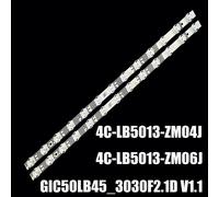 1 set - 2 pcs Bande de rétroéclairage LED TCL, 13 lampes, 50P615, 50S435, 50S434, 50Sfruit50G61, 50S43, GIC50LB45 _ 3030F2.1D, 4C-LB5013-ZM06J, LVU500NDEL ""Nipseyteko
