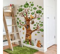 1 set 2 pièces/1 set 3 pièces Autocollants muraux d'arbres et d'animaux de dessin animé, décoration de chambre d'enfant 30*90cm*3pcs-M13544,30*90cm*3pcs-MS6490,30*90cm*2-M16093,30*90cm*3pcs-M17510Cart