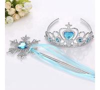 1 set/2 pièces Couronne de princesse Reine des neiges, bandeau flocon de neige et ensemble de baguette magique pour usage quotidien ou festival Blocs de couleur,Géométrique,Plantes,Tout ImpriméAlliage