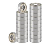 1 Set 20 Pcs Roulements à Billes Miniatures, 608 ZZ Roulement à Billes Roller Métal de Skateboard, Speed Bearings Métal Roulements à Roulettes pour Roller Longboard Waveboard Patins Planches Scooters