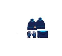 1 Set 3 pièces - Bonnet, snood et Gants - chien policier ou chien pompier - garçon -100% Acrylique-taille unique-2 coloris aux choix (bleu marine)