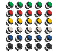 1 Set/30PCS Button Switch R13-507 Self Resetting Lock Free Switch Lock Free Button Switch Opening 16mm