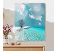 1 set 40*50cm Peinture à l'huile avec thème océanique à peindre soi-même, libérez votre créativité - aucune expérience de la peinture nécessaire, décorez votre espace, réduisez le stress et découvrez