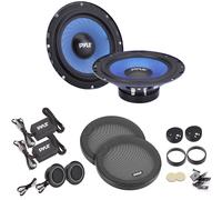 Pyle Haut Parleurs Voiture 16,5 cm 2 Voies - Paire de Kit Composant, Contour en Caoutchouc Butyle Non-Fatigant, 360W, Impédance 4 Ohms, Bobine Mobile ASV 2,5 cm Résistante aux Hautes Températures