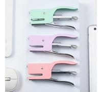 1 set Agrafeuse manuelle couleur macaron, agrafeuse de paquet à emporter efficace de taille 10, mini agrafeuse de bureau, rentrée scolaire, fournitures scolaires Agrafeuse rose + 1000 agrafes,Agrafeus