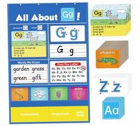 1 Set Alphabet Learning Pocket Chart, Creative Alphabet Pocket Chart, Outil de Reconnaissance des Lettres, Aide Interactive pour Homeschool, Preschool, Kindergarten, Apprentissage Pocke