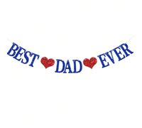 1 Set Bannière "Meilleur Papa du Monde", Bannière de Décoration pour Fête d'Anniversaire, Bannière Joyeuse Fête des Pères Meilleur Papa, Décoration de Fête des Pères Pailletée, Bannière de Fête, Guirl