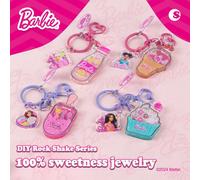 1 set Barbie officiellement autorisé DIY personnalisé porte-clés boîte aveugle sac portefeuille pendentif voiture téléphone portable porte-clés couple assortis porte-clés style de dessin animé mignon 