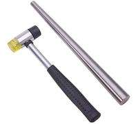 1 Set Baton Acier Agrandisseur Mandrin Outil de Mesure de Bague et Marteau Caoutchouc de Bijou pour Bijoux, Platinum, Outil d’Ann