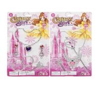 1 set bijoux 7 pcs scpetre barrette bracelet strass jouet