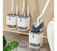 1 Set Brosse de Toilette avec Base, Brosse de Toilette pour la Salle de Bain Domestique, Brosse de Nettoyage de Toilette Commerciale Convenant aux Hôtels et Auberges ABS