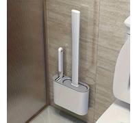 1 set Brosse de toilette murale : brosse à long manche, petite tête de brosse et poils doux, nettoyage complet de la salle de bain bleu,grisPolypropylène