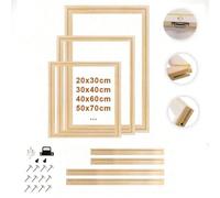 1 set Cadre en bois DIY 30x40 40x60cm 50x70cm pour peinture à l'huile sur canevas, cadre en bois de pin. Cadre pour peinture murale, peinture de diamant. Bandes de bois à tenon et mortaise, brossage é