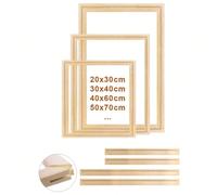 1 set Cadre en bois DIY 30x40 40x60cm 50x70cm pour peinture à l'huile sur canevas, cadre en bois de pin. Cadre pour peinture murale, peinture de diamant, lattes de bois à mortaise et tenon, brossage é