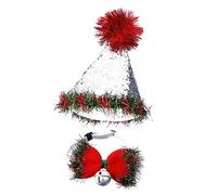1 Set Christmas Pet Hat à nœud Papillon Festif Dog Dresse