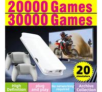1 Set Console de Jeu à Domicile, se Connecte à la TV/Projecteur/Écran d'Ordinateur, Plug and Play, 30 000 Jeux Rétro Intégrés, 20 Émulateurs, Stick de Jeu Projection HD, Boîte de Jeu Joystick Arcade,