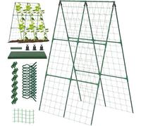1 Set Cucumber Trellis pour lit surélevé 48x48 Métalle Pliable Un Cadre de Planche à Cadre Soutien de la Plante détachable pour Les Plantes d'escalade Tomate, courge, légumes, 11 mmcumber