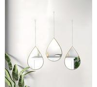 1 set de 2 miroirs muraux en forme de goutte d'eau, décoration murale, décoration d'intérieur, convient pour le salon, la chambre, la salle de bain. Décoration murale unique, ne nécessite pas d'électr