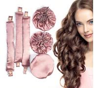 1 set de 2 rouleaux à cheveux sans chaleur en satin. Rouleaux doux comme un oreiller avec bonnets, baguette bouclante douce sans chaleur pour tous types de cheveux. Pas besoin de chaleur pour dormir. 