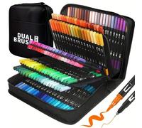1 Set de 24/36/48/60/72/80/100/120/168 Couleurs de Marqueurs à Double Pointe, Fournitures d'Art Professionnelles, Convient pour le Manga et le Croquis, Également Fournitures de Bureau, Cadeau Parfait 