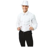 1 Set de 3 accessoires Disco/année 80: chapeau, bretelles et noeud papillon en sequins argentés REF/66680 T1