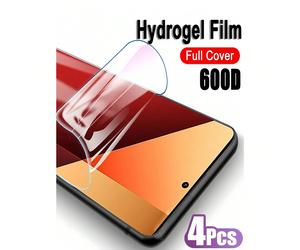 1 set de 4 films de protection d'écran hydrogel haute définition antichoc pour téléphones Android compatibles avec Galaxy S26 A57 A37, 15T Poco X7 Pro/Note 15, 17 Pro Max 16, Honor X9D et plus. Cadeau