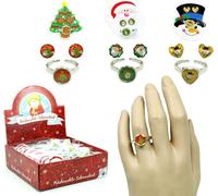 1 set de bijoux de Noël : bague & boucles d'oreilles à coller, 1 parmi 3 motifs
