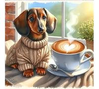 1 set de kit de peinture de diamant de 30 à 40 pouces sans cadre, peinture 5D à la main DIY d'un chiot au soleil, décoration de la maison, cadeau surprise 30*40,40*50,30*30,20*20PMMA