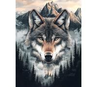 1 set de peinture de diamant de 5D Totem de loup de 30 x 40 cm / 11,8 x 15,7 po, sans cadre, en plein forage, artisanat DIY, thème animal Mosaïque Art pour la décoration murale de la maison 30*40,40*5